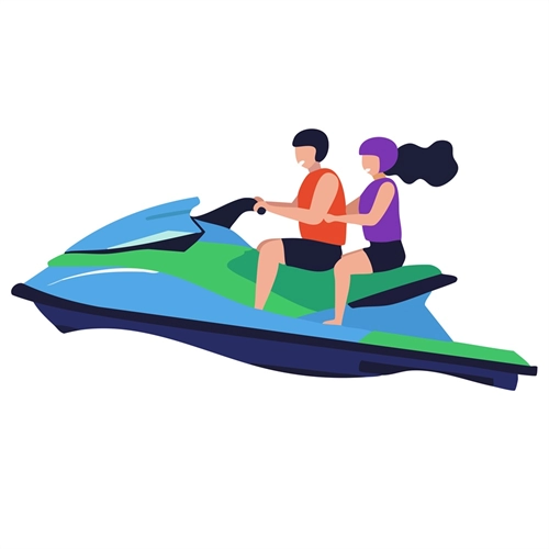 Summer Theme Jet Ski Ride Transparent Sticker